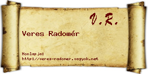 Veres Radomér névjegykártya